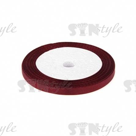 Декоративная лента атласная, ширина 6 мм, намотка 25 ярдов, цвет сливовый (№083) фото 1