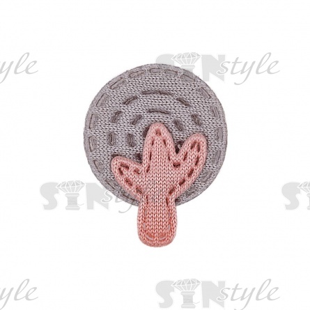 Аппликация 3D "Деревце", цвет серый+грязно-розовый, размер 20х25 мм фото 1