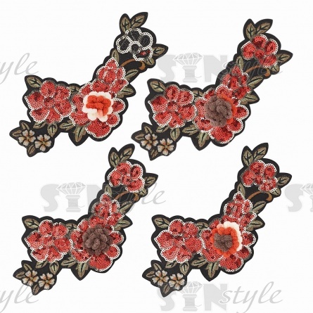 Аппликация пришивная с пайетками, размер 25х130мм фото 5