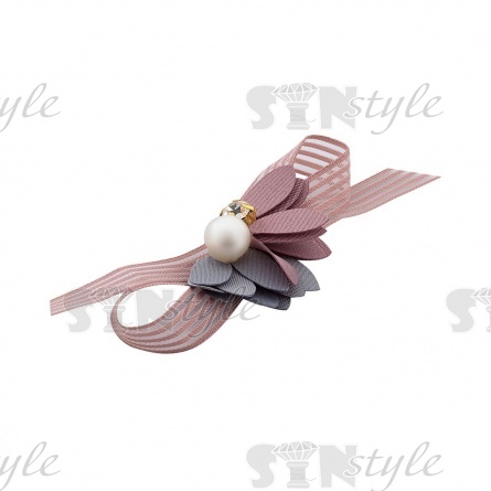 Аппликация 3D "Бантик", цвет грязно--розовый, размер 70х35 мм фото 2