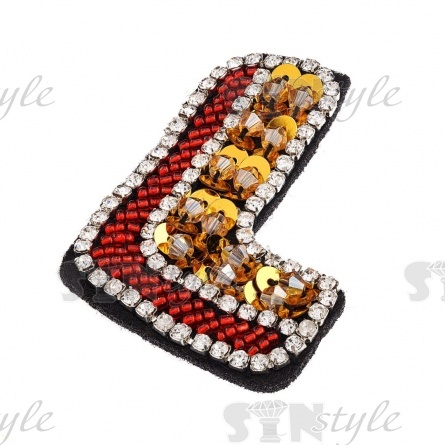 Аппликация с элементами из бисера и страз "LOVE", высота 60 мм фото 6