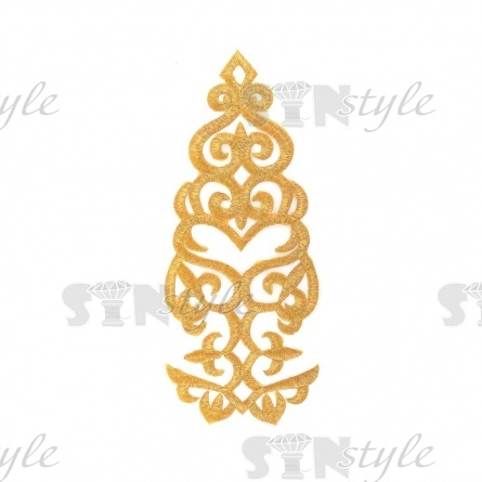 Термоаппликация орнамент, цвет золото, размер 120*290 мм фото 1