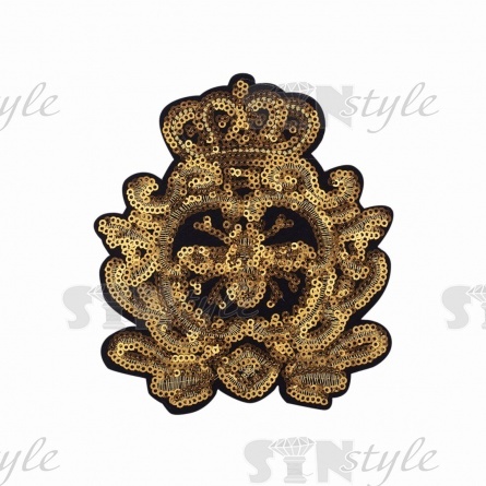 Термоаппликация "Корона" с пайетками, размер 115х133 мм фото 1