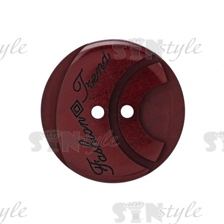 Пуговица пластиковая на два прокола, размер 40L, цвет бордовый фото 1