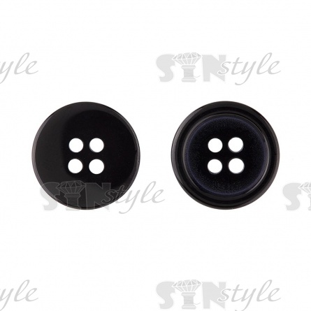 Пуговица пластиковая на четыре прокола, темно-синяя, 32L фото 1