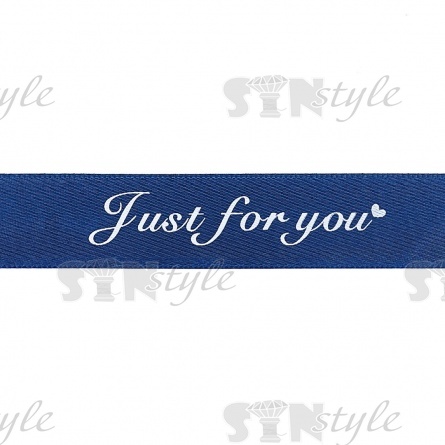 Лента атласная с принтом, ширина 25 мм, намотка 100 ярдов, цвет темно-синий (№38)  фото 2