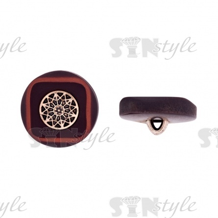 Пуговица пластиковая на ножке, размер 28L, цвет шоколад фото 1