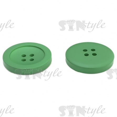 Пуговица пластиковая на четыре прокола, зеленая 44L фото 2