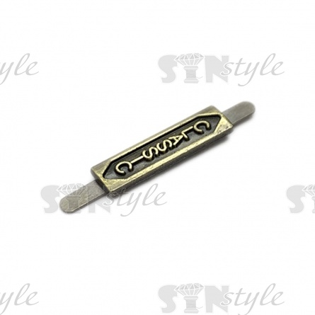 Брошь металлическая, крепление усики, размер 5 мм х 20 мм, цвет бронза фото 2