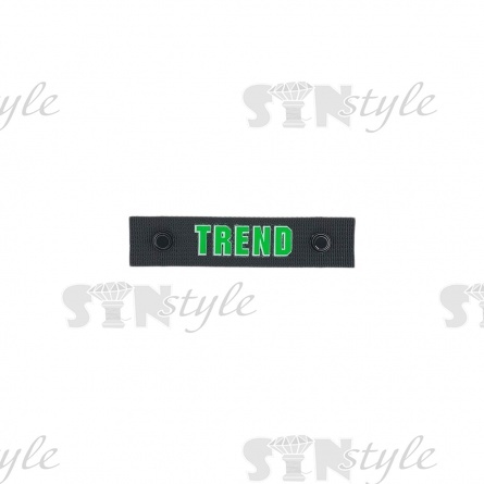 Аппликация пришивная ПВХ, размер 110х25 мм, цвет зеленый фото 1