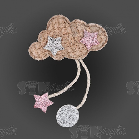 Аппликация 3D "Тучка", цвет бежевый, размер 47х70 мм фото 1