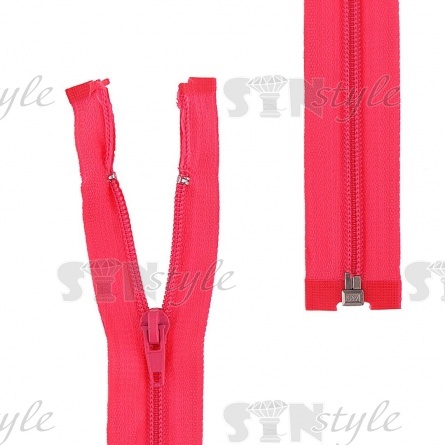 Молиня спираль, тип 5, разьемная, длина 80 см, цвет 338 (неоновый розовый), "простой" бегунок фото 1