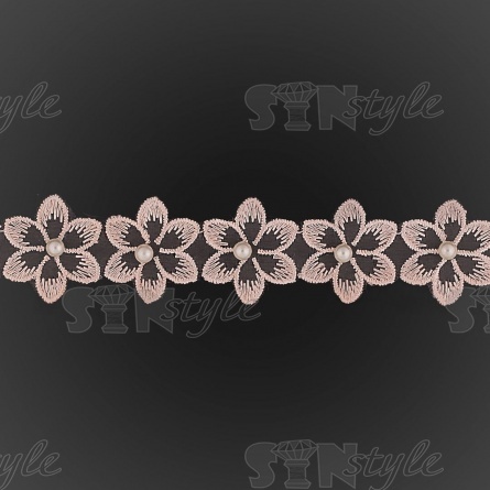 Цветочки из капроновой ленты, размер 30 мм, намотка 20 ярдов, цвет персиковый (#19)  фото 3