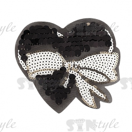 Аппликация на сетке из пайеток, размер 120х105 мм фото 2