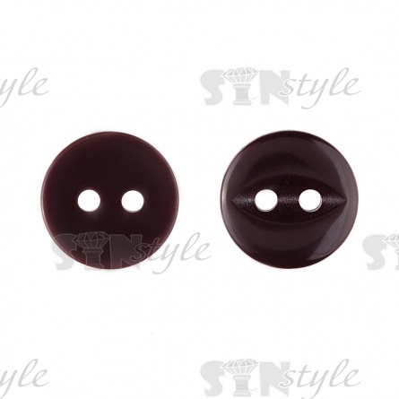 Пуговица пластиковая на два прокола, бордовая, 24L фото 1