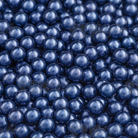 Бусины под жемчуг прибивные, размер 5 мм, цвет темно-синий, вес 500 г  фото 1