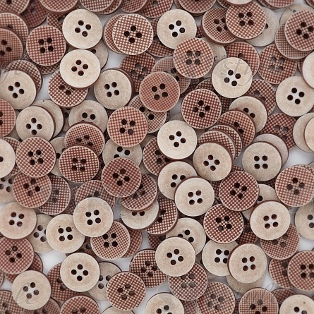 Пуговица пластиковая на четыре прокола, размер 24L, цвет капучино фото 4