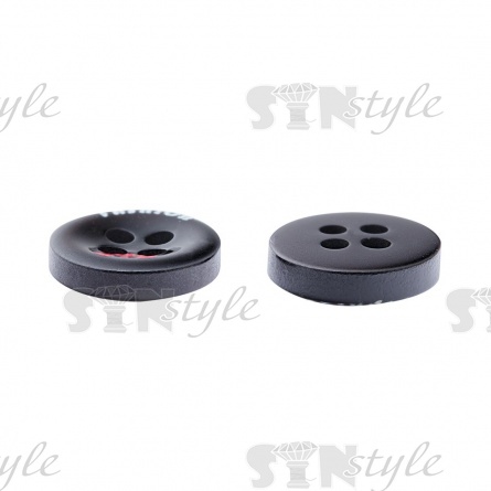 Пуговица пластиковая на четыре прокола, размер 18L, цвет черный фото 3