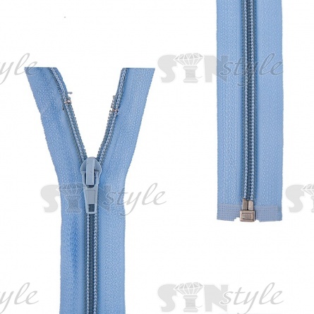 Молиня спираль, тип 5, разьемная, длина 80 см, цвет 185 (голубой), "простой" бегунок фото 1