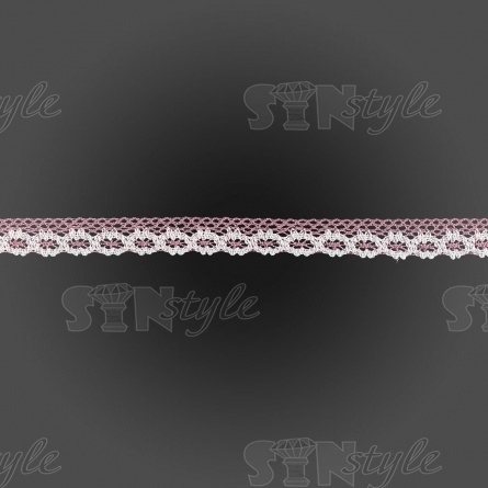 Кружево вязаное плетеное, ширина 20 мм, цвет розовый+белый, намотка 15 ярдов фото 1