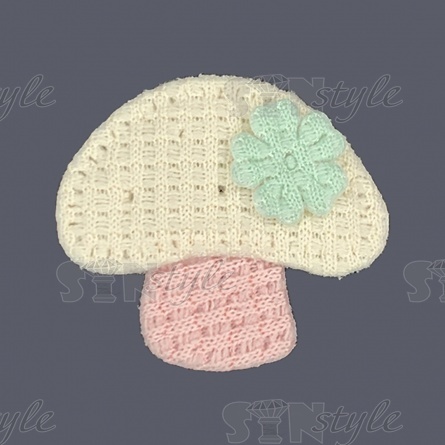 Аппликация 3D "Грибок", цвет шампань, размер 37х32 мм фото 1