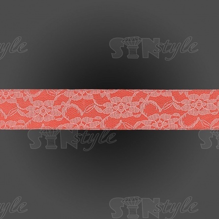 Декоративная лента двухслойная, цвет коралловый, ширина 40 мм, намотка 20 ярдов фото 2