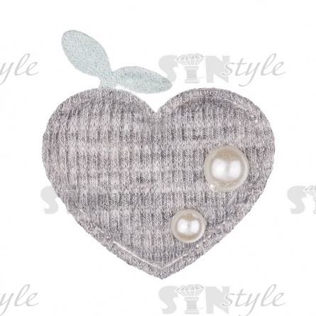 Аппликация 3D "Сердечко", цвет серый, размер 40х40 мм фото 1