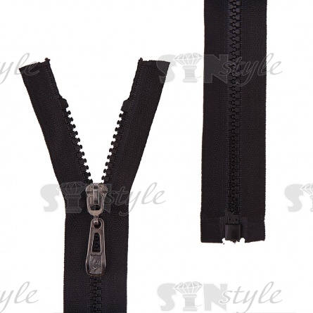 Молния трактор, тип 5, разьемная, основа нейлон, длина 80см, цвет 322 (черный), бегунок темный никель фото 1