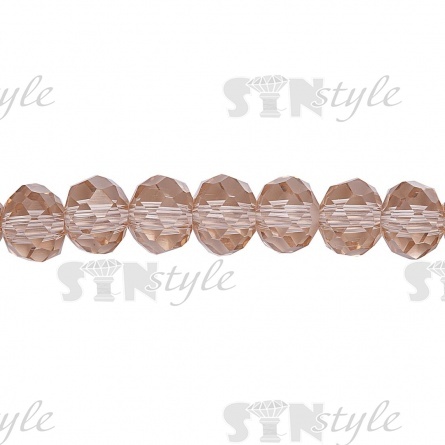 Бусины граненые Рондель (стекло), цвет светло-бежевый (23), 8 мм, 72 шт/нить фото 2