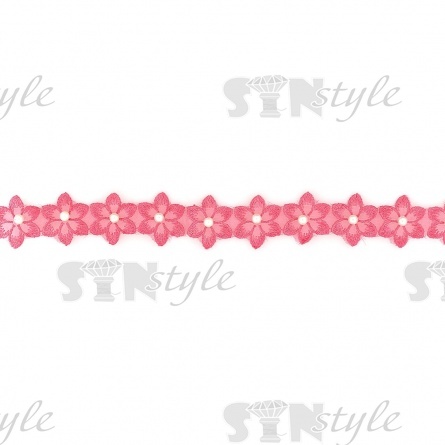 Цветочки из капроновой ленты, размер 30 мм, намотка 20 ярдов, цвет коралловый (№ 29)  фото 2