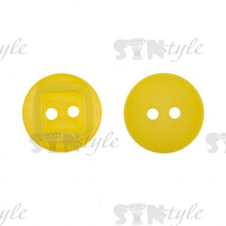 Пуговица пластиковая на два прокола, 20L, цвет желтый фото 1