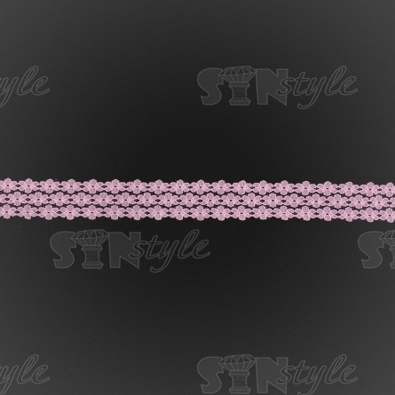 Кружево на сетке с цветочным рисунком, цвет розовый (№3), ширина 25 мм, намотка 300 ярдов фото 2