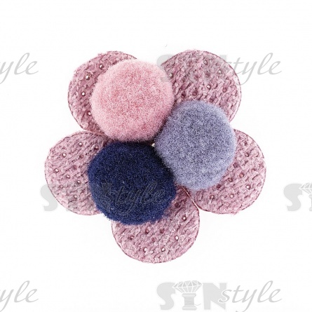 Аппликация 3D "Цветочек", цвет грязно-розовый, размер 35 мм фото 1