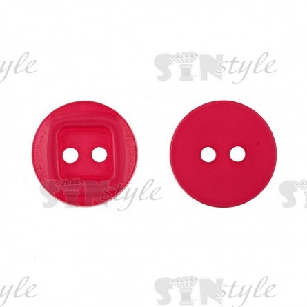 Пуговица пластиковая на два прокола, 20L, цвет фуксия фото 1