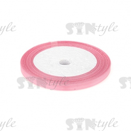 Декоративная лента атласная, ширина 6 мм, намотка 25 ярдов, цвет розовый (№094) фото 1