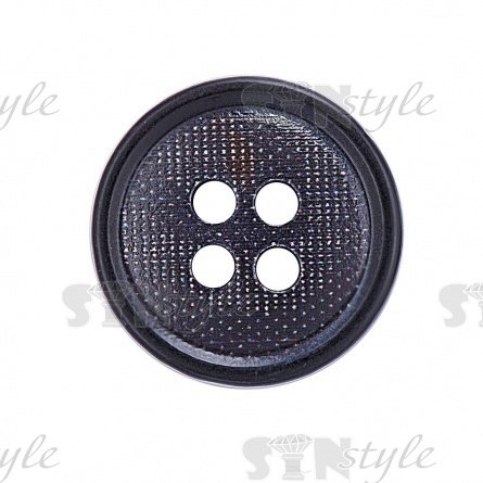 Пуговица пластиковая на четыре прокола, размер 24L, цвет черный фото 4