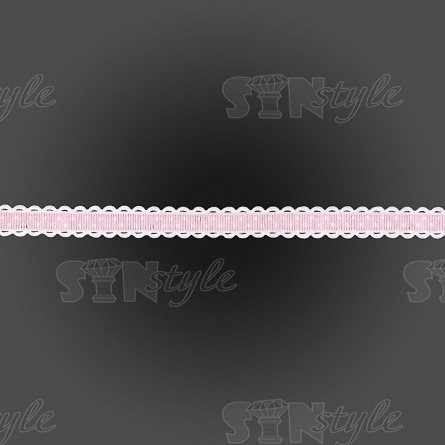 Декоративная репсовая лента с ажурным краем, цвет розовый, ширина 15 мм, намотка 20 ярдов фото 2