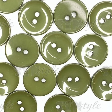 Пуговица пластиковая на два прокола, размер 40L, цвет хаки фото 3