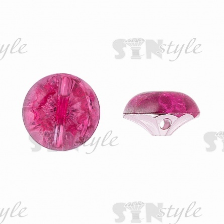 Пуговица на полуножке, размер 20L, в форме полусферы, цвет малиновый прозрачный фото 1