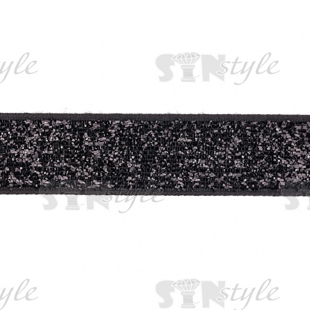 Декоративная лента бархатная, ширина 15 мм, намотка 50 ярдов,вет черный фото 2