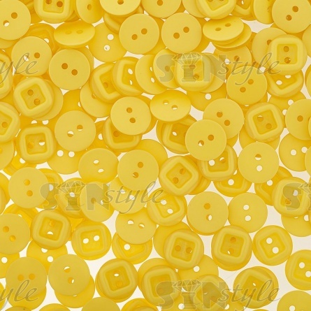 Пуговица пластиковая на два прокола, 20L, цвет желтый фото 3