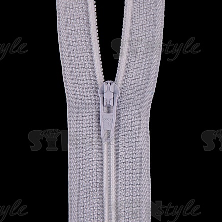 Молния спираль, тип 3, неразъемная, длина 50 см, цвет 101 (белый), "простой" бегунок фото 2