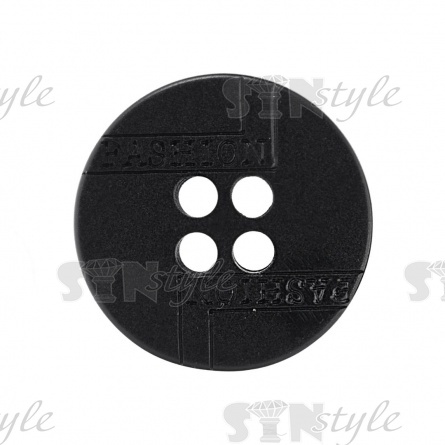 Пуговица пластиковая, на четыре прокола, размер 24L, цвет черный фото 2