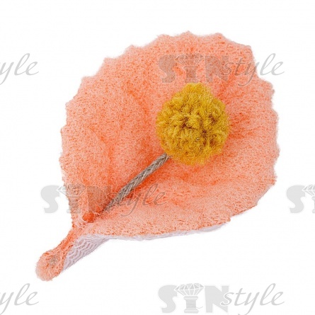 Аппликация 3D "Листочек", цвет грязно-розовый, размер 43х30 мм фото 1