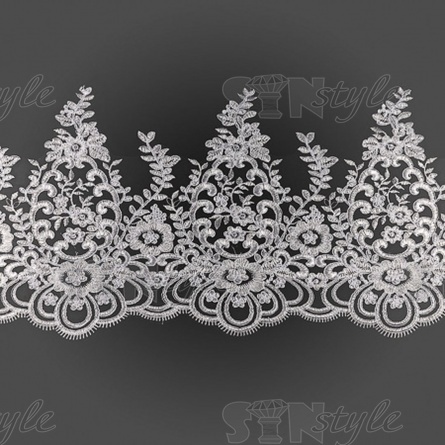 Кружево гипюр, ширина 385 мм, цвет кипенно-белый, намотка 10 ярдов фото 1