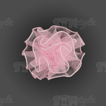 Цветочек из капроновой ленты, розовый,размер 35 мм, фото 1