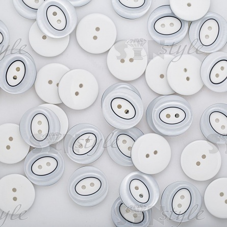 Пуговица пластиковая на два прокола, белая, размер 34L фото 4