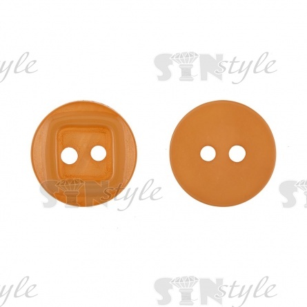 Пуговица пластиковая на два прокола, 20L, цвет горчичный фото 1