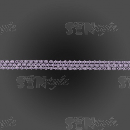 Кружево на сетке с цветочным рисунком, цвет сиреневый (№10), намотка 300 ярдов, ширина 25 мм  фото 3