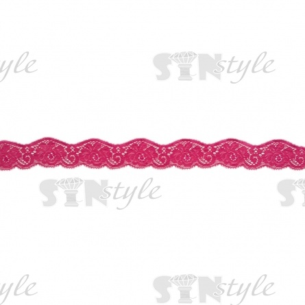 Кружево эластичное, ширина 30 мм, цвет фуксия, намотка 15 ярдов, материал лайкра фото 1